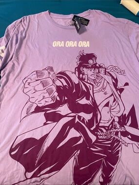 Hot Topic Lavender Graphic 'ORA ORA ORA' Men’s Tee